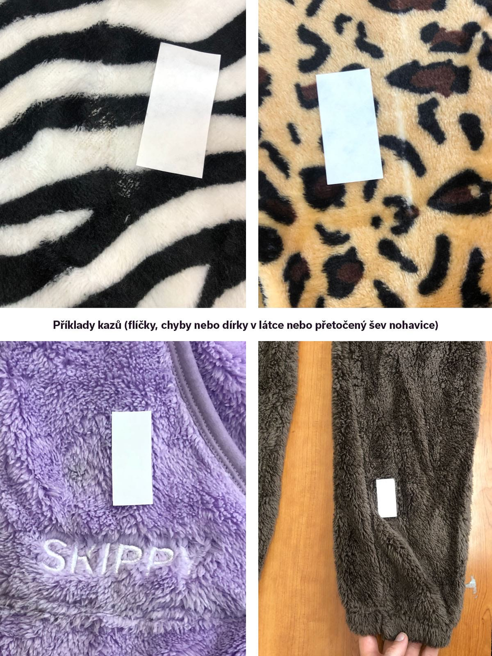 Náhodné dupačky druhé jakosti teddy výrazné