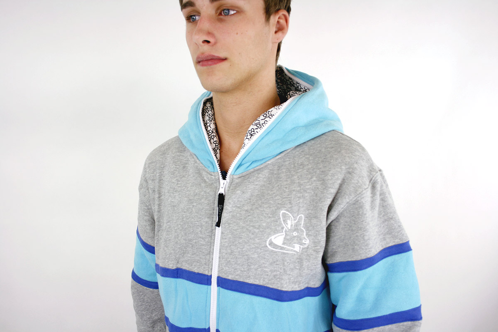 Skippy grey blue strip