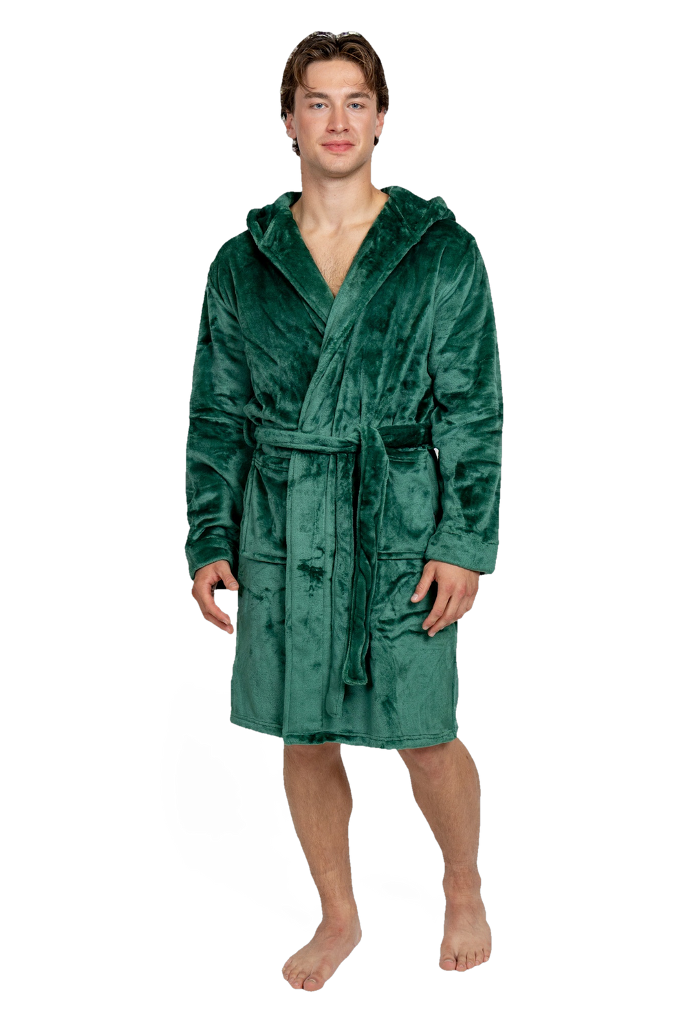 Pánský župan s kapucí dark emerald