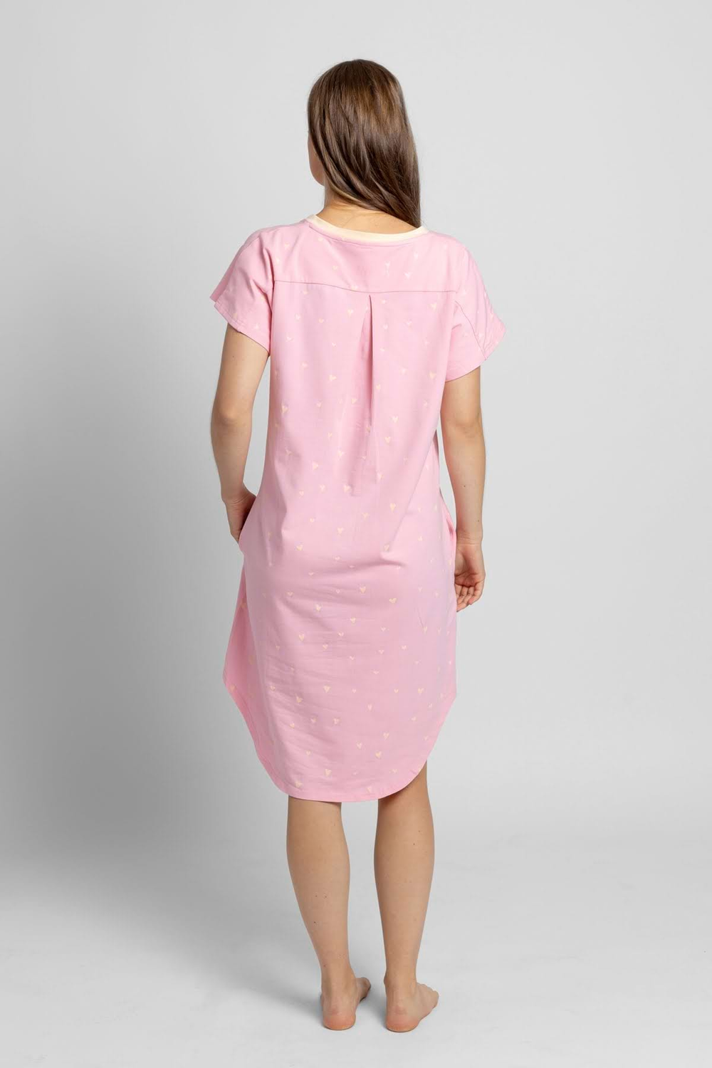 Dámská noční košile light pink hearts