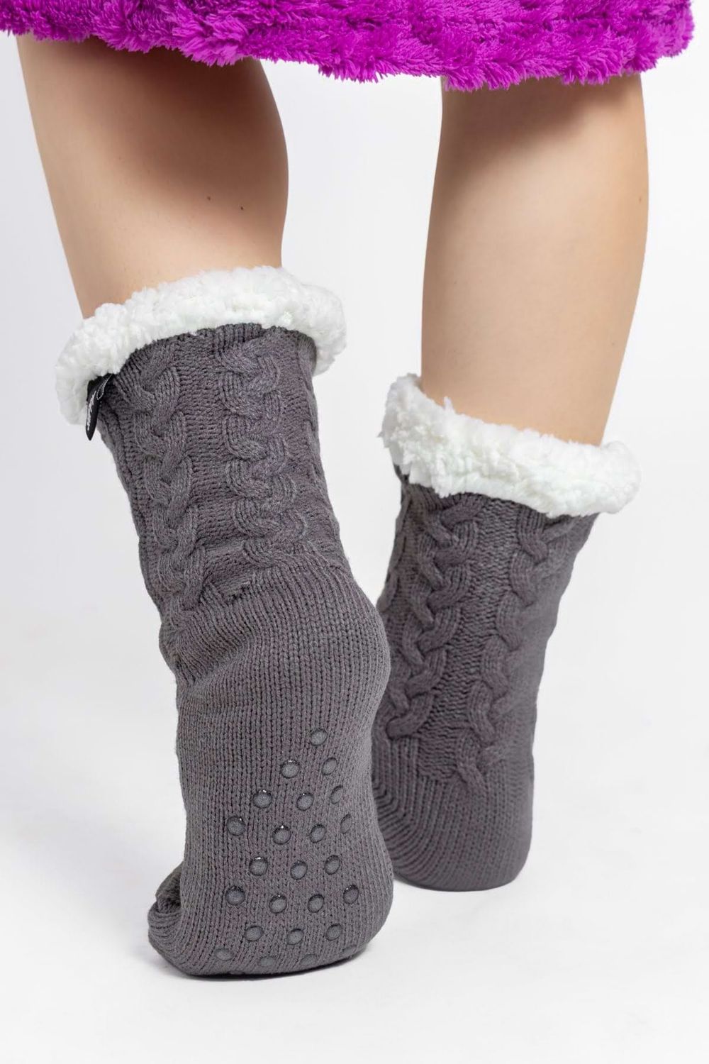 Teplé dámské ponožky šedé