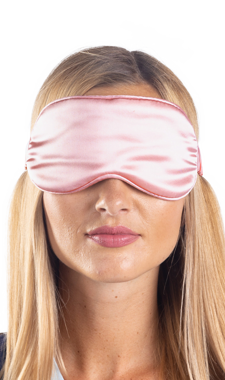 Hedvábná maska na spaní růžová