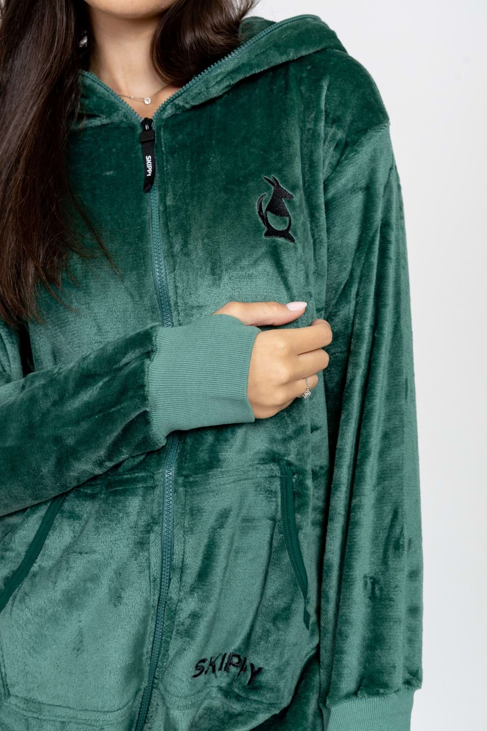Overal velur dark green