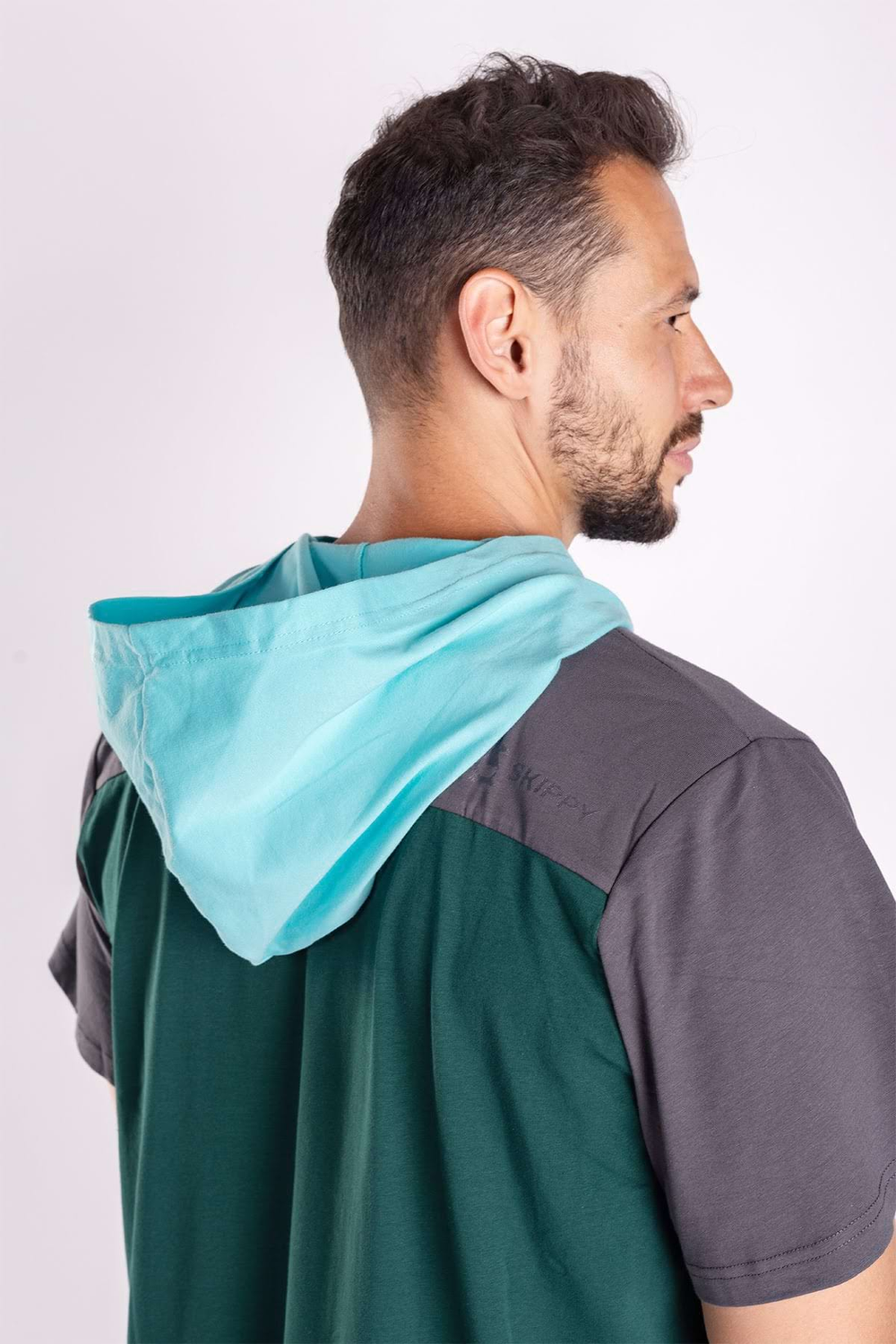 Pánská noční košile tmavě zelená-mintová