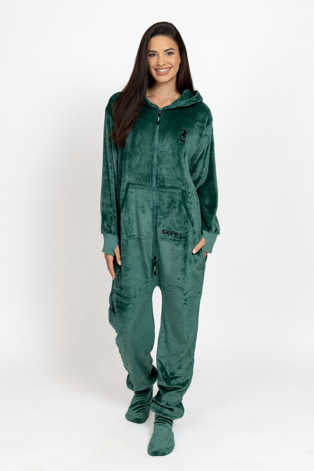 Overal velur dark green