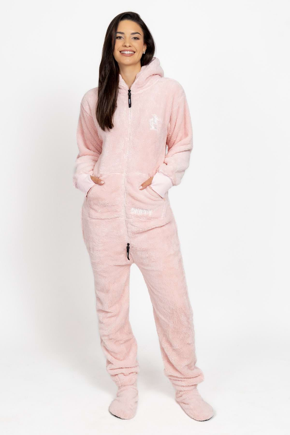 Overal teddy dusty blush pink