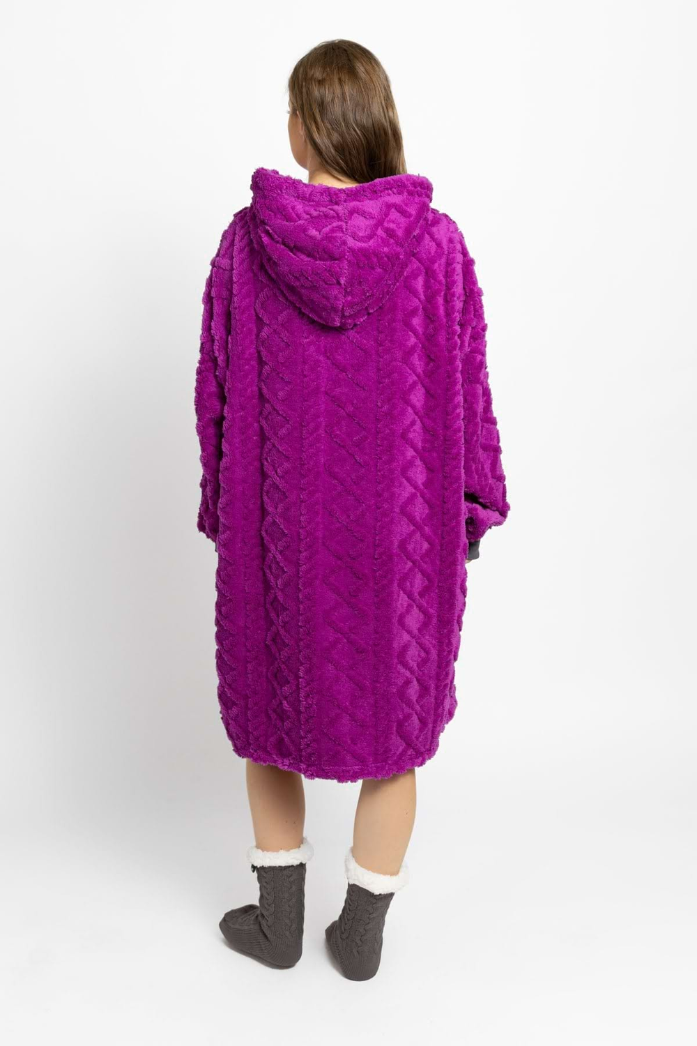 Mega mikina švestkovo-šedá