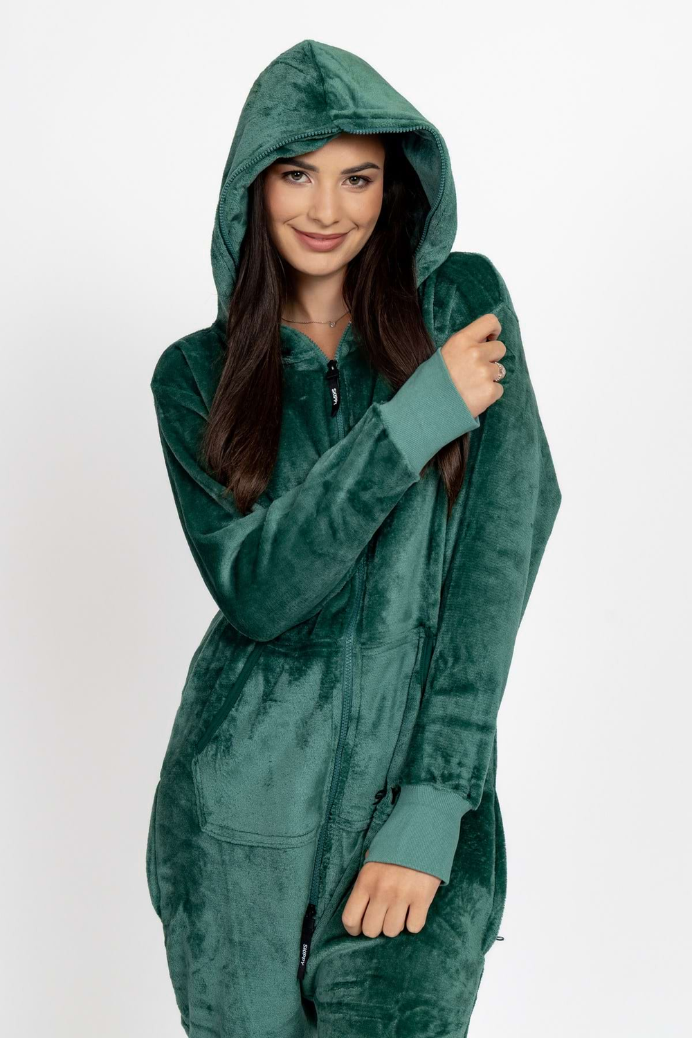 Overal velur dark green