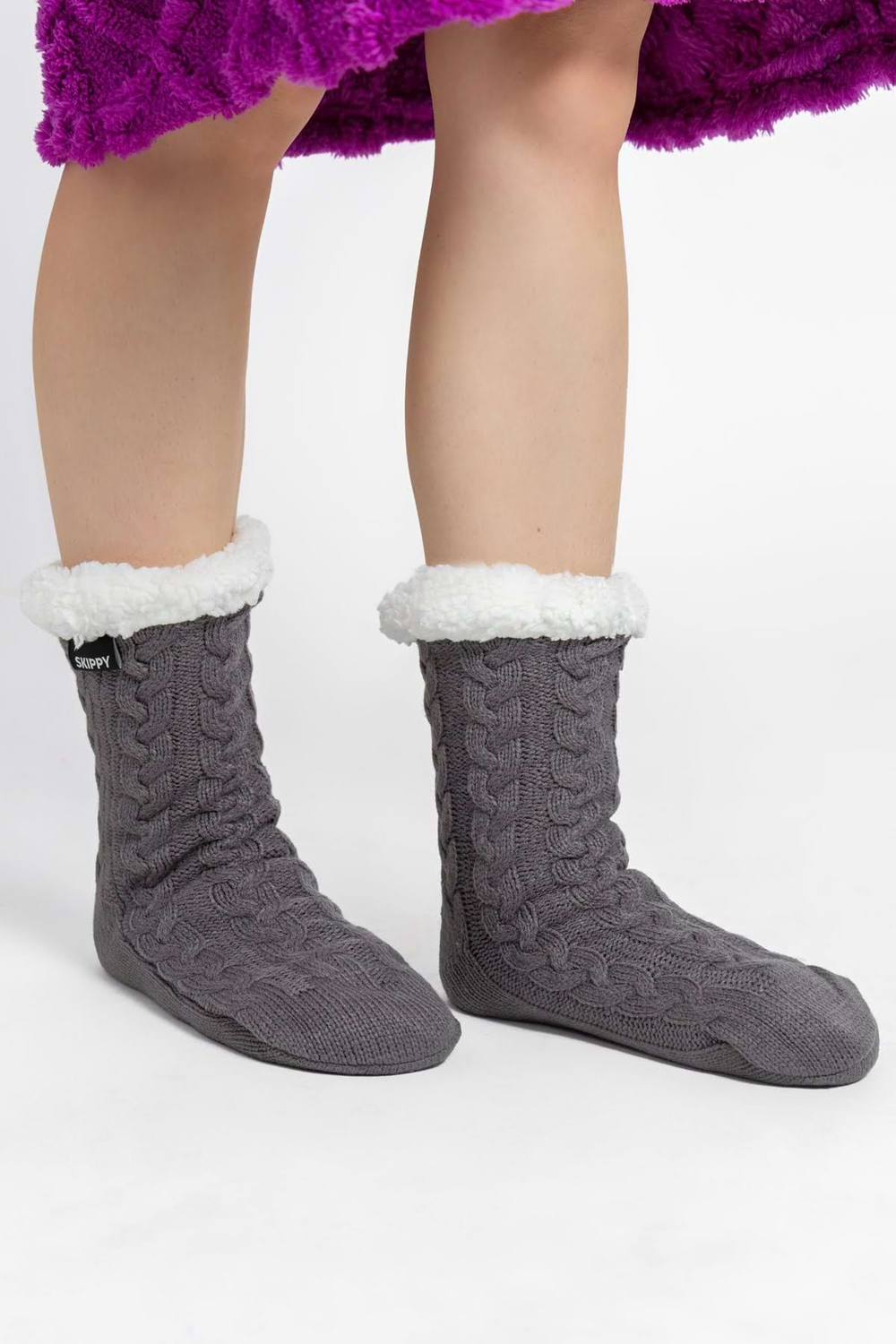 Teplé dámské ponožky šedé