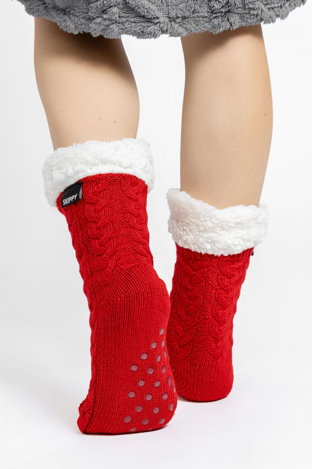 Teplé dámské ponožky červené