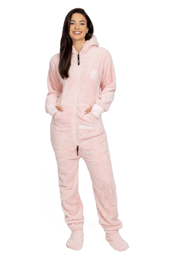 Overal teddy dusty blush pink