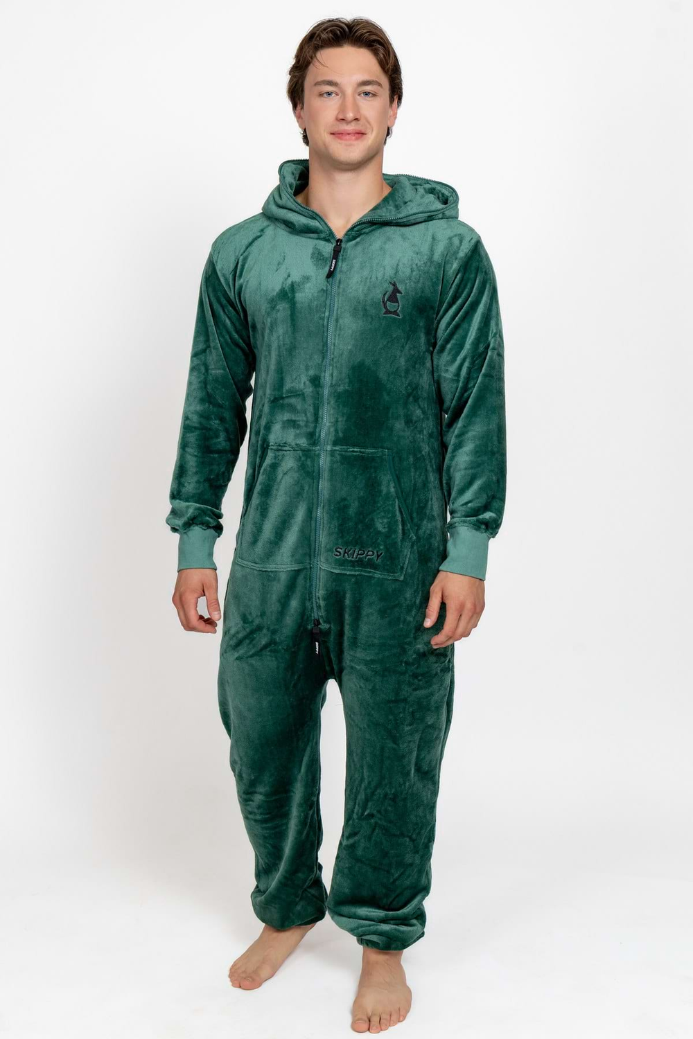 Overal velur dark green