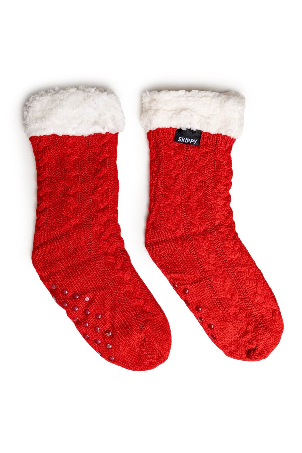 Teplé dámské ponožky červené