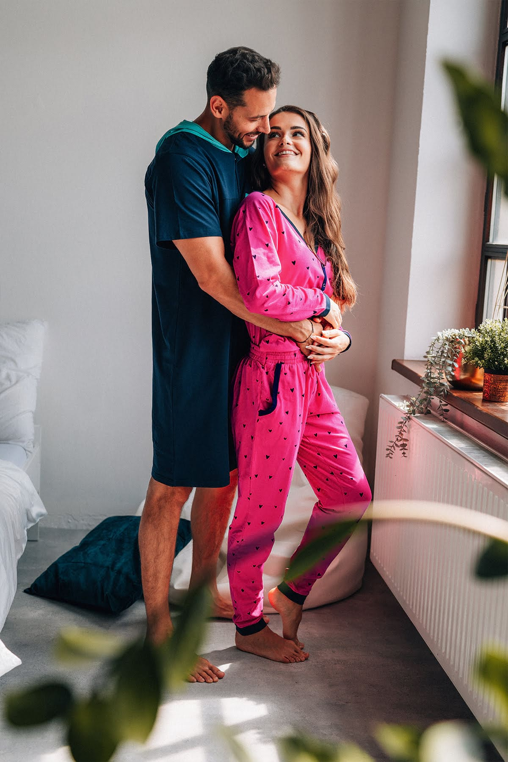 Dámský overal fuchsia srdce