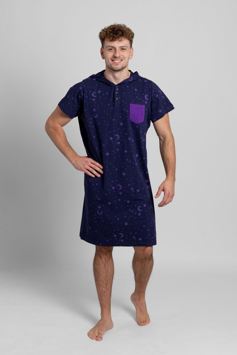 Pánská noční košile navy sky